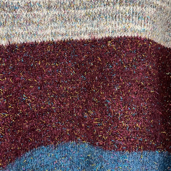 NWT Art Class XXL Striped Colorblock Metallic Sparkle Sweater - Picture 5 of 9